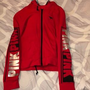 Victorias Secret PINK Red Zip Up Jacket